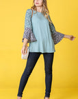 PLUS Color Block Ruffle Sleeve Tunic