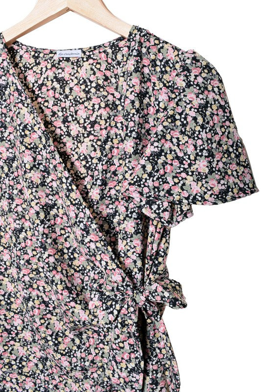 Ditsy Floral Wrap Dress