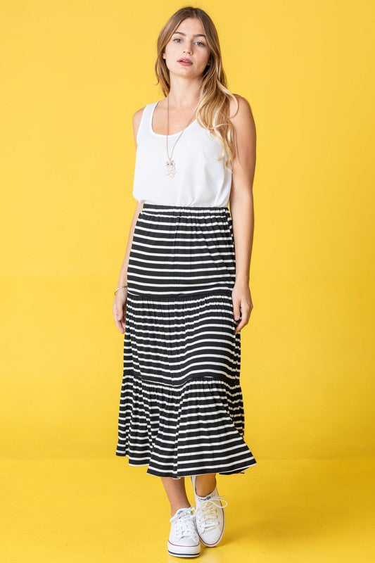 PLUS Stripe Maxi Skirt