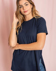 Solid Side Slit High Low Tunic