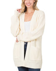 Zenana Low Gauge Waffle Open Cardigan Sweater - Online Only