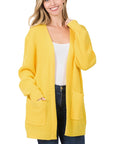 Zenana Low Gauge Waffle Open Cardigan Sweater - Online Only