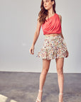 Do + Be Collection Flower Multi Skort