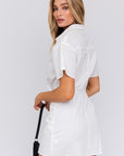 LE LIS Half Sleeve Shirt Mini Dress
