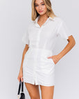 LE LIS Half Sleeve Shirt Mini Dress