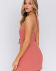 LE LIS Halter Neck Open Front Detail Dress