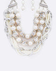 Mix Pearls Layer Statement Necklace Set