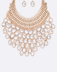 Crystal Bib Head Turner Statement Necklace Set