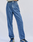 Denim Lab USA Super High Rise Pleated Mom Jeans