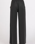 Mittoshop Stretch Banded Waist Wide Leg Pants with Pockets