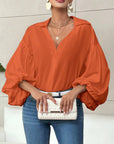 Polka Dot Bubble Sleeve Blouse
