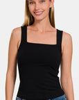 Zenana Square Neck Cropped Tank