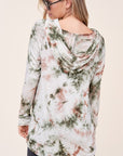 e Luna Tie Dye Hoodie High Low Plus Top