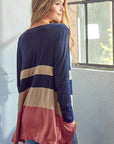 e Luna PLUS Solid Colorblock Cardigan