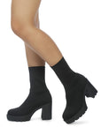 Zinnia Knitted Block Heeled Boots