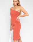 Gilli Sleeveless One Shoulder Front Slit Dress