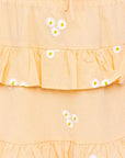 LE LIS Daisy Embroidered Tiered Mini Skirt