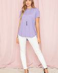 PLUS Solid Side Slit High Low Tunic