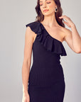 Do + Be Collection One Shoulder Ruffle Dress