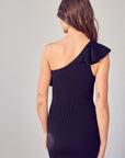 Do + Be Collection One Shoulder Ruffle Dress