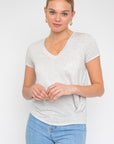 Gilli Short Sleeve V-Neck Twist Top - Online Only