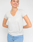 Gilli Short Sleeve V-Neck Twist Top - Online Only