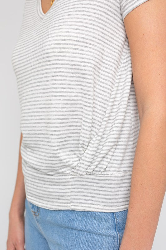 Gilli Short Sleeve V-Neck Twist Top - Online Only