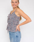 Gilli Sleevless Elastic Waist Top With Ruffle