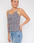 Gilli Sleevless Elastic Waist Top With Ruffle