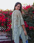 Leto Accessories Floral Lace Textured Kimono