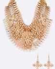 Crystal Accent Statement Bib Necklace Set