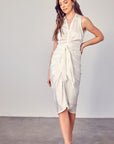 Do + Be Collection Sleeveless Collared Front Tie Dress