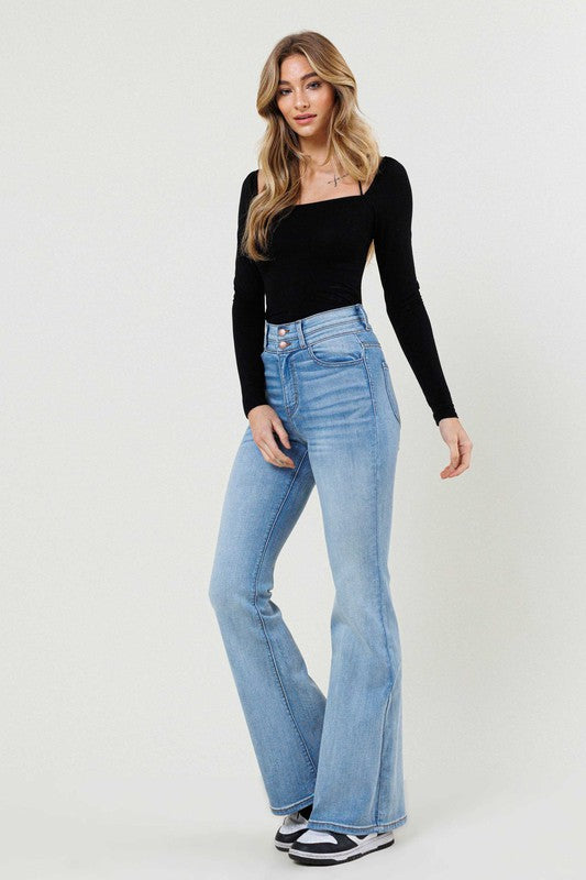 Vibrant M.i.U High-Waisted Flare Jeans