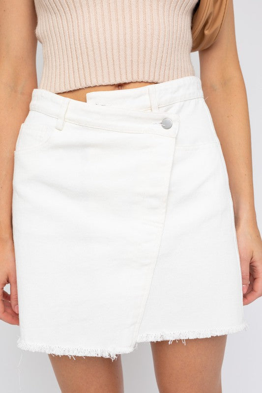 Gilli White Denim Mini Skirt - Online Only