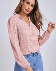 Miss Sparkling | Long Sleeve Sheer Blouse