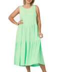 Zenana Plus Sleeveless Tiered Midi Dress - Online Only - My Pampered Life Seattle