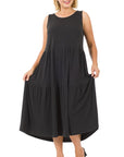 Zenana Plus Sleeveless Tiered Midi Dress - Online Only - My Pampered Life Seattle