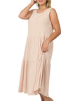 Zenana Plus Sleeveless Tiered Midi Dress - Online Only - My Pampered Life Seattle