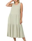 Zenana Plus Sleeveless Tiered Midi Dress - Online Only - My Pampered Life Seattle