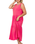 Zenana Plus Sleeveless Tiered Midi Dress - Online Only - My Pampered Life Seattle