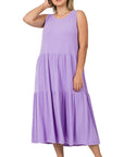 Zenana Plus Sleeveless Tiered Midi Dress - Online Only - My Pampered Life Seattle