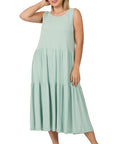 Zenana Plus Sleeveless Tiered Midi Dress - Online Only - My Pampered Life Seattle