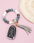 Silicone Monochromatic Key Ring Bracelet