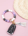 Silicone Monochromatic Key Ring Bracelet