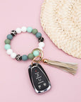 Silicone Monochromatic Key Ring Bracelet