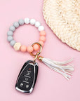 Silicone Color Block Key Ring Bracelet