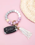 Silicone Color Block Key Ring Bracelet