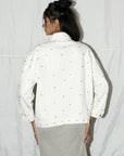 Denim Lab Rhinestone Sparkle Drop Shoulder Denim Jacket