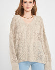 Emory Park V-Neck Oversized Sweater