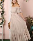 Off the Shoulder Flowy Maxi Dress - Online Only